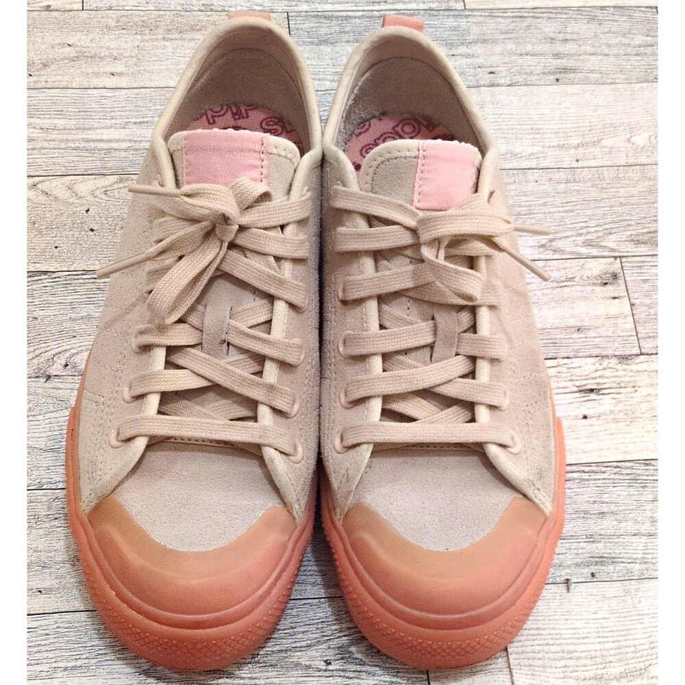 Adidas Nizza RF Platform Low Top Lace-Up Sneakers Linen/Vapour Pink FW0268 SZ 9
